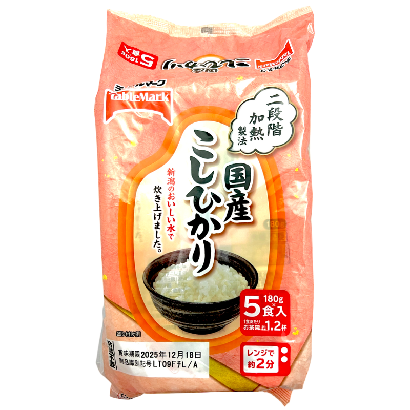 READY TO EAT RICE TAKITATE GOHAN KOSHIHIKARI 180G (5 Pcs.)