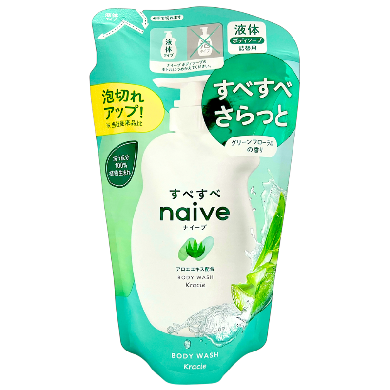 NAIVE BODY WASH ALOE REFILL 360 ML.